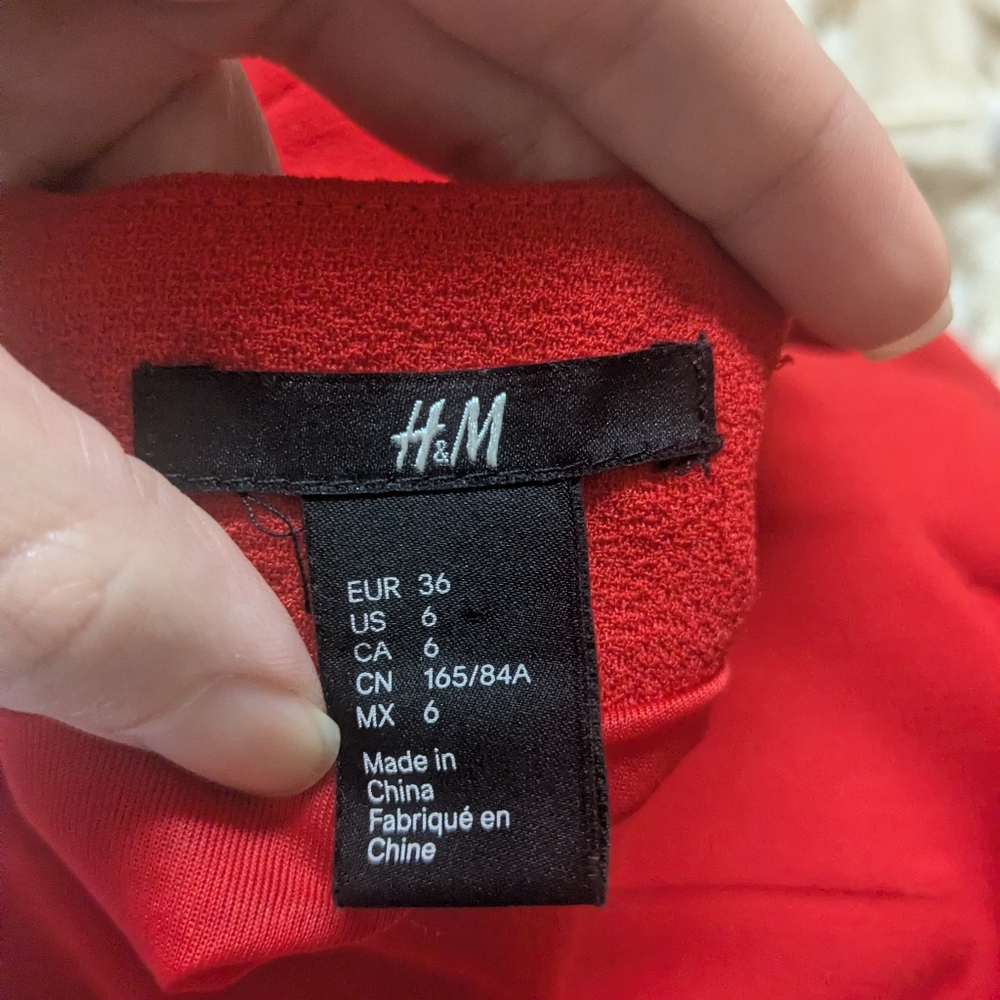 H&M Red Sheath Lace dress S 6 Cocktail Party - Picture 8 of 8